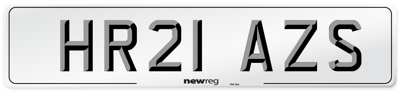 HR21 AZS Number Plate from New Reg